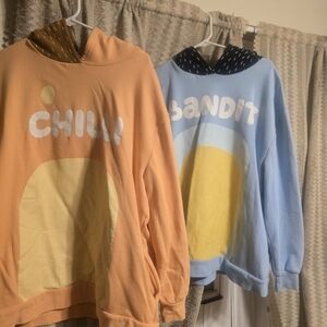 Chilli Bandit Holiday Decor Sweatshirts - Orange and Blue